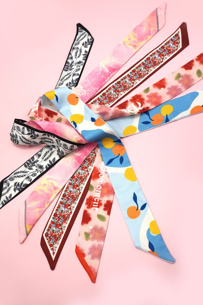 SOFT SILKY SKINNY TWILLY SCARF NECKLACE WRAP | 40SC666