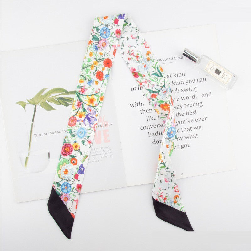 SOFT SILKY SKINNY TWILLY SCARF NECKLACE WRAP | 40SC667