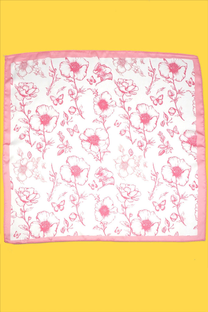 PETITE FLOWER PRINT SILKY FEELING BANDANA SCARF | 40SC662