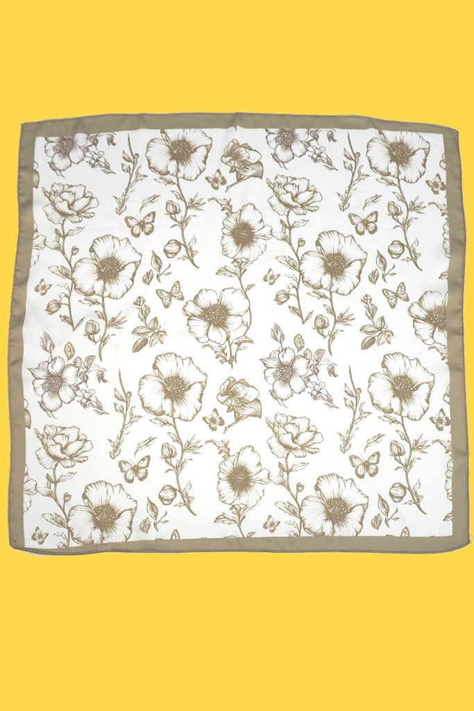 PETITE FLOWER PRINT SILKY FEELING BANDANA SCARF | 40SC662