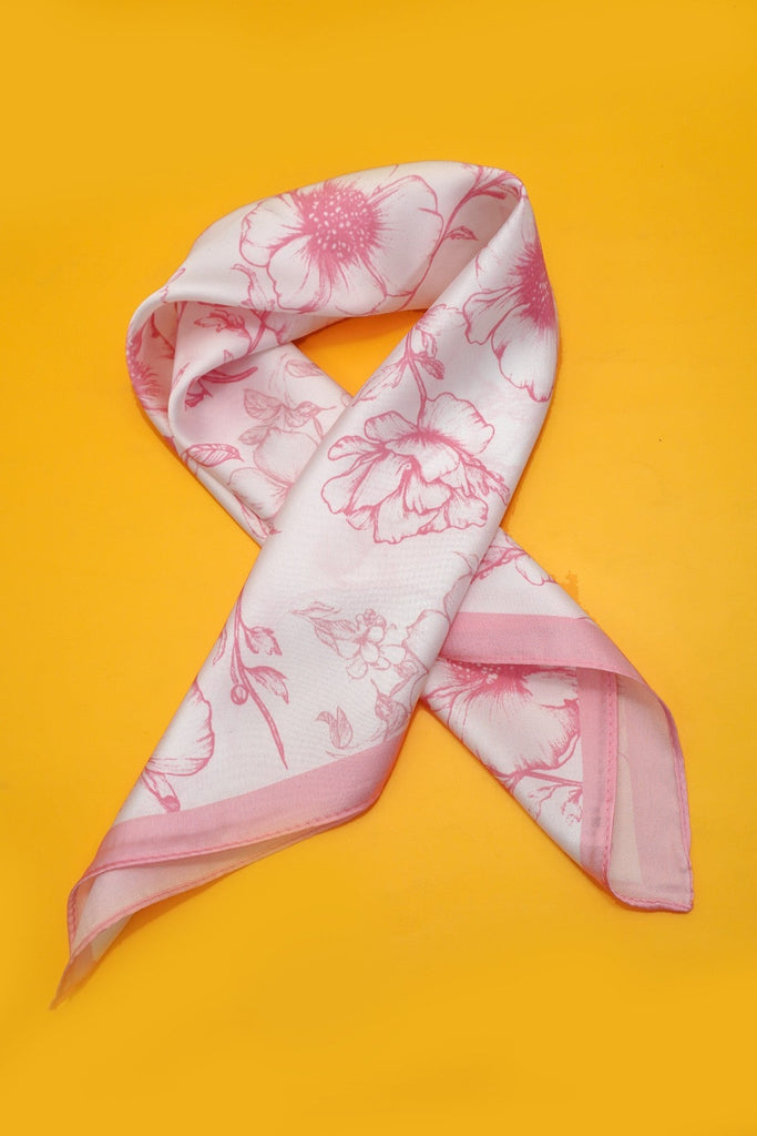 PETITE FLOWER PRINT SILKY FEELING BANDANA SCARF | 40SC662