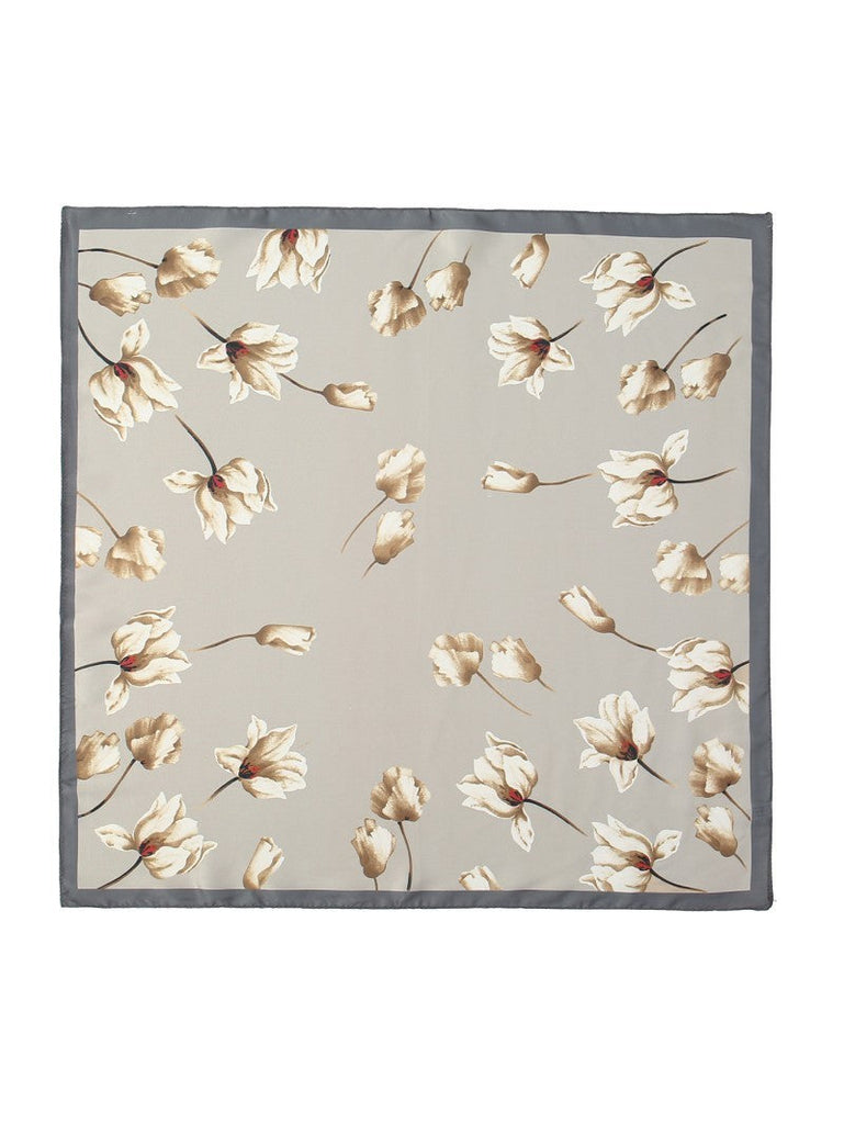 FLOWER PRINT SILKY FEELING BANDANA SCARF | 40SC664