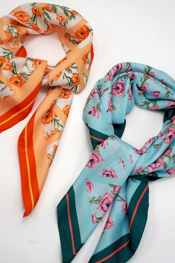 OVERSIZED FLORAL PRINT BANDANA SCARF WRAP | 40SC670