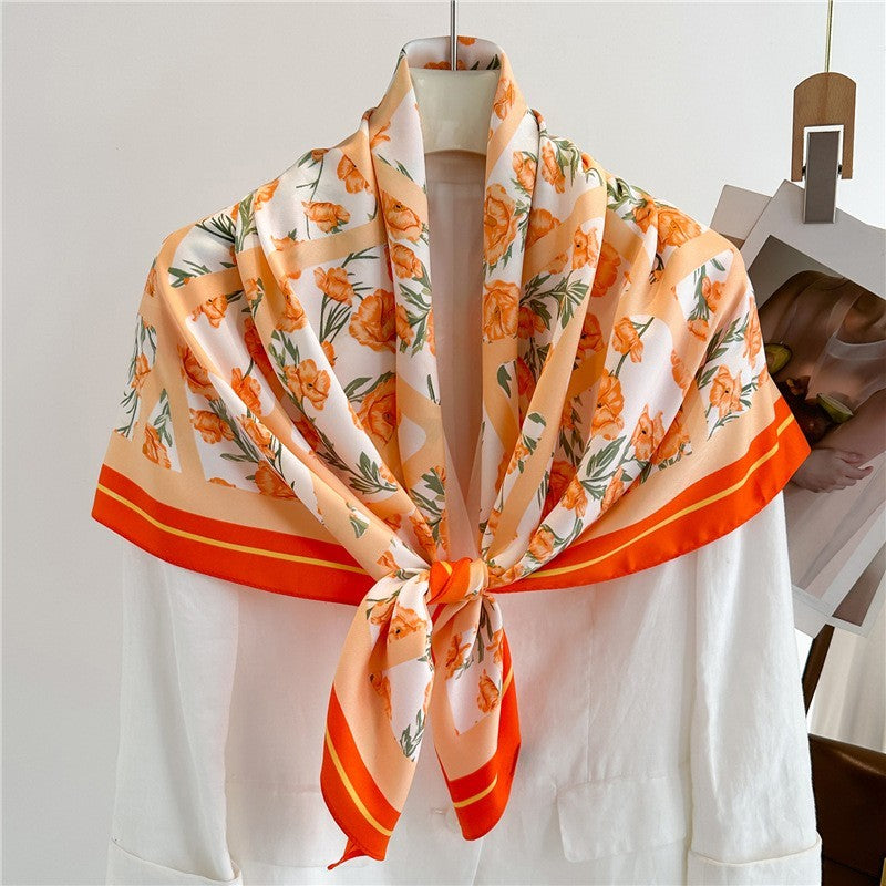 OVERSIZED FLORAL PRINT BANDANA SCARF WRAP | 40SC670