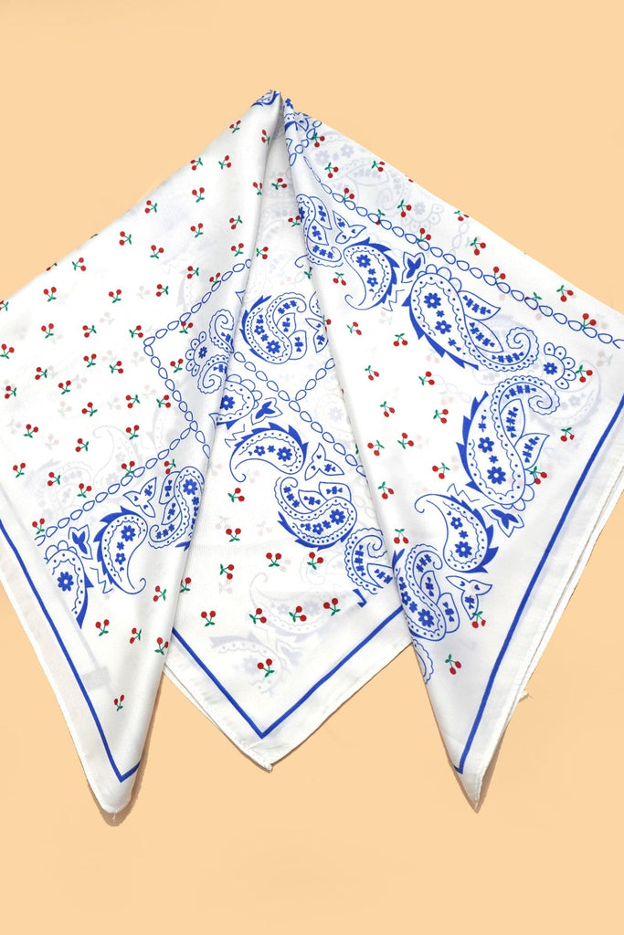 PAISLEY CHERRY PINK SILKY FEEL BANDANA SCARF | 40SC672