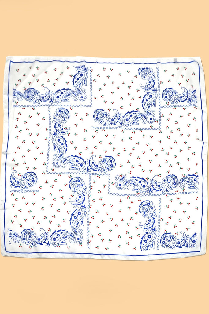 PAISLEY CHERRY PINK SILKY FEEL BANDANA SCARF | 40SC672