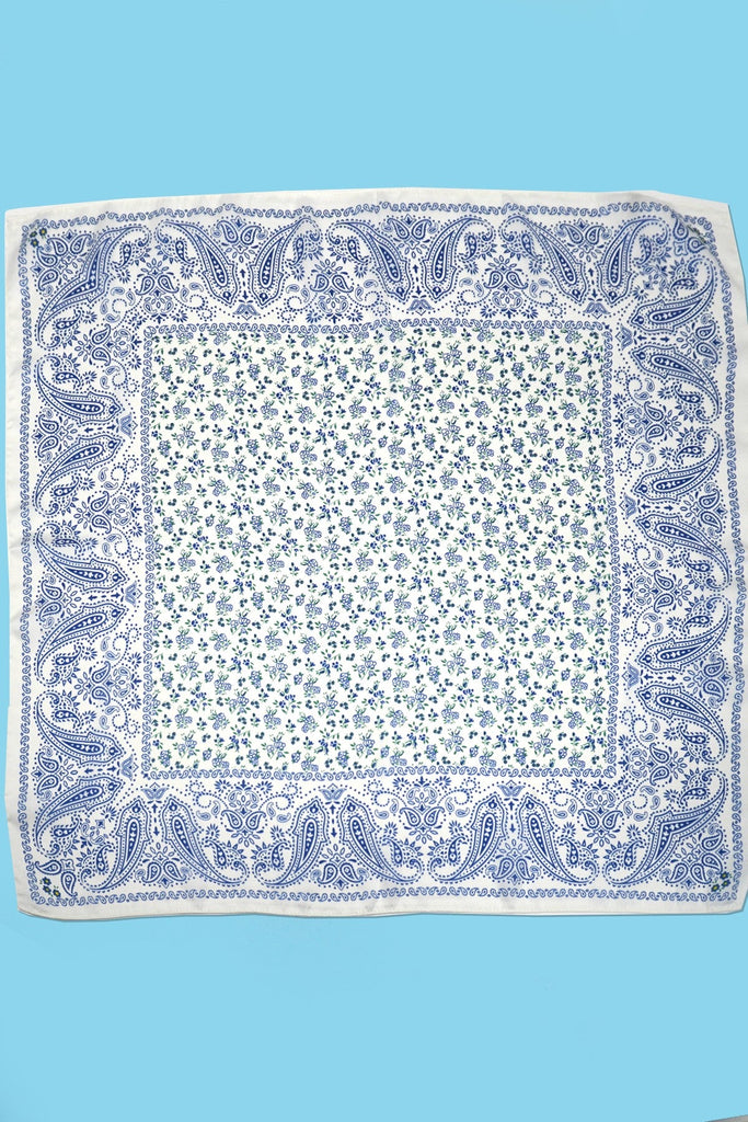 LARGE FLORAL TOILE PRINT BANDANA SCARF | 40SC676