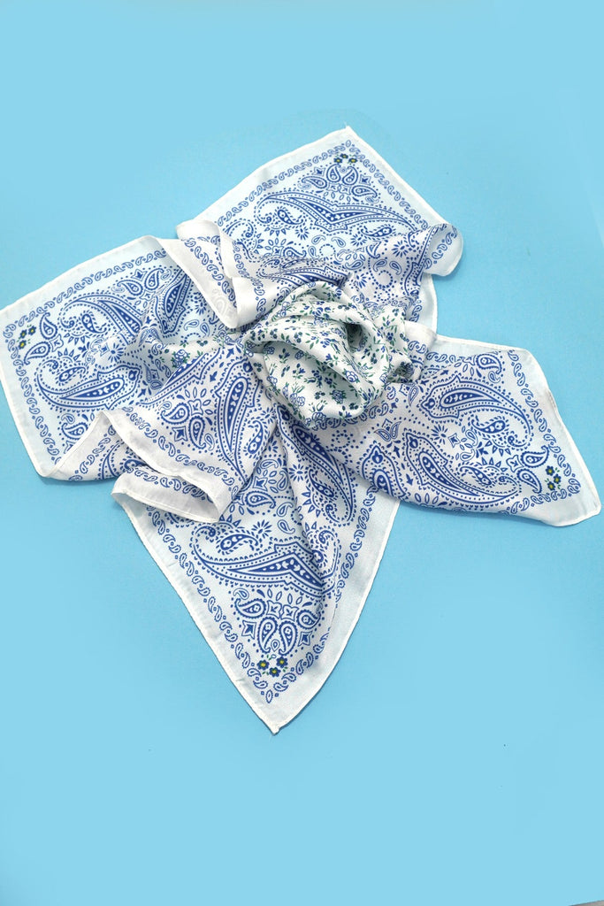 LARGE FLORAL TOILE PRINT BANDANA SCARF | 40SC676