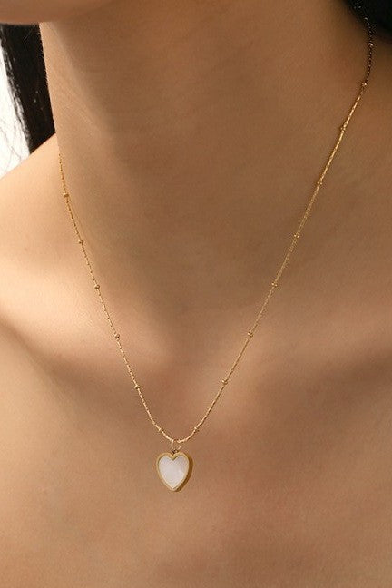 18K STAINLESS STEEL TARNISH FREE HEART NECKLACE | 40NK9534