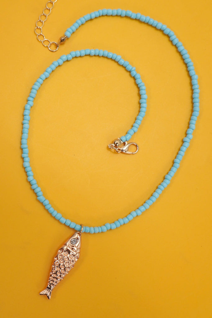 18K STAINLESS STEEL TARNISH FREE FISH NECKLACE | 40NK9537