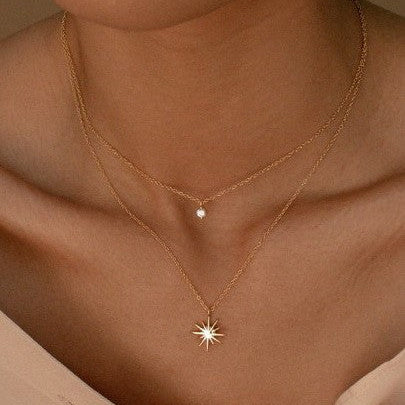18K STAINLESS STEEL TARNISH FREE LAYERED NECKLACE | 40NK9538