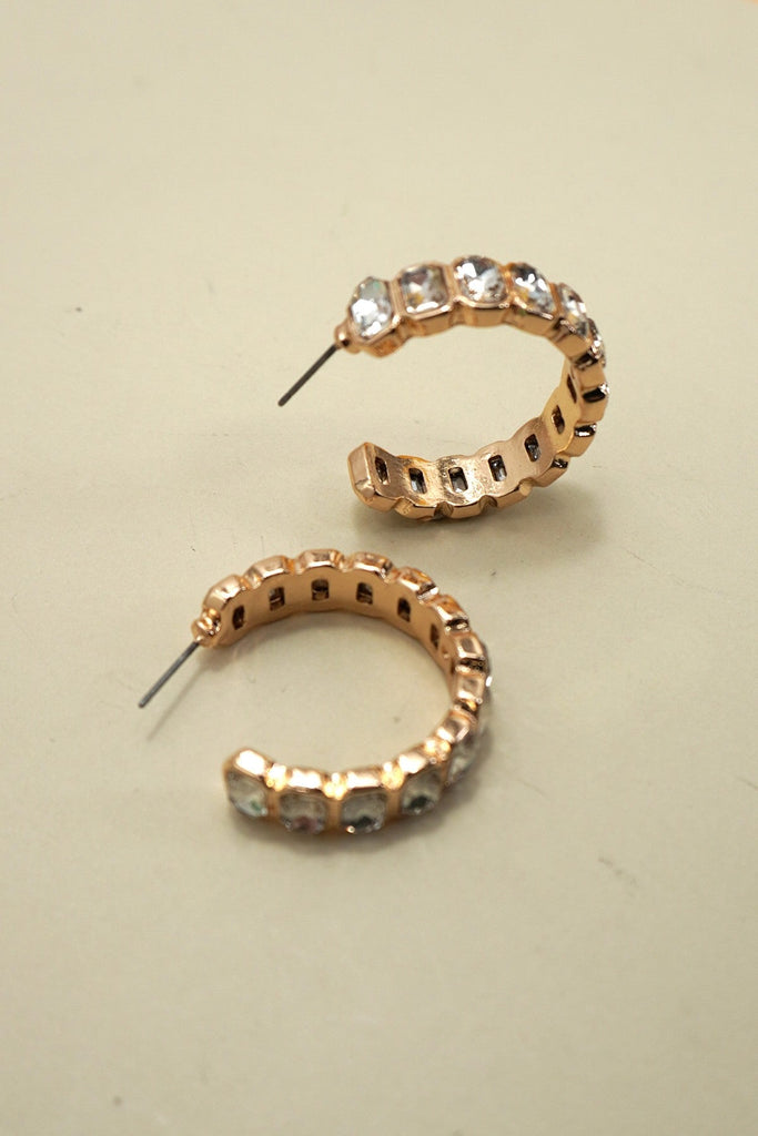 CLASSIC RHINESTONE HOOP EARRINGS | 80E61009