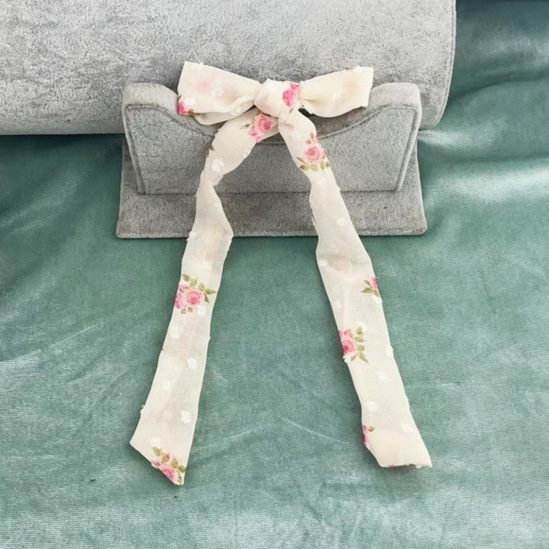 PRETTY FLORAL BOW RIBBON HAIR CLIPS | 40H977