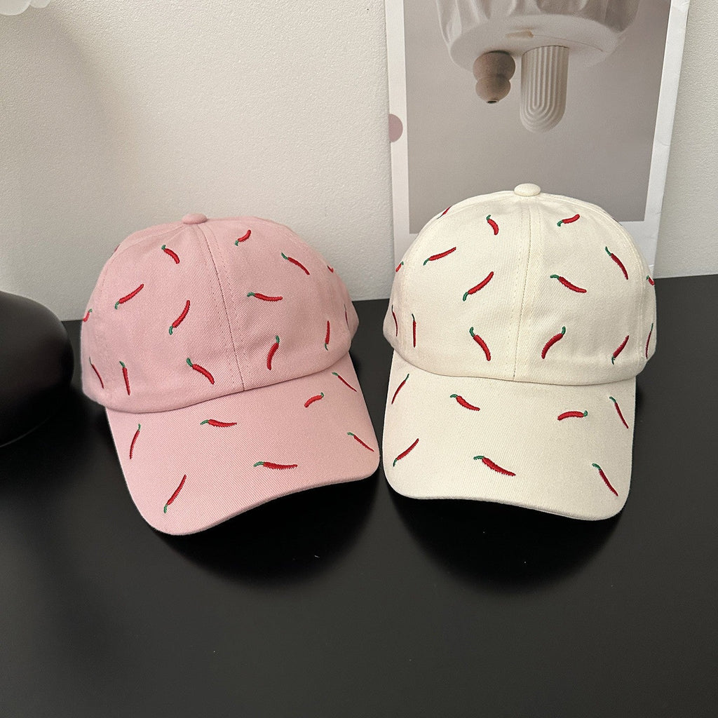 EMBROIDERY RED CHILI PEPPER CASUAL BASEBALL CAP | 40HW744