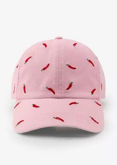 EMBROIDERY RED CHILI PEPPER CASUAL BASEBALL CAP | 40HW744