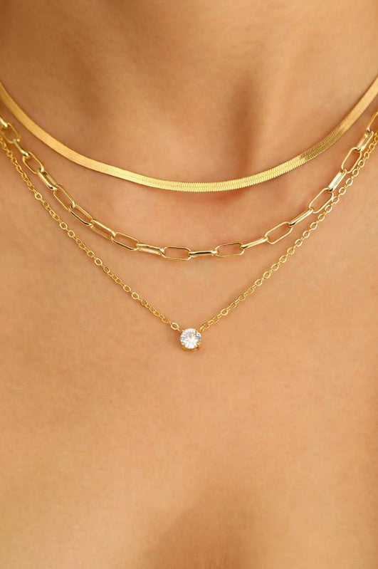 18K STAINLESS STEEL TARNISH FREE LAYERED NECK | 40NK9540