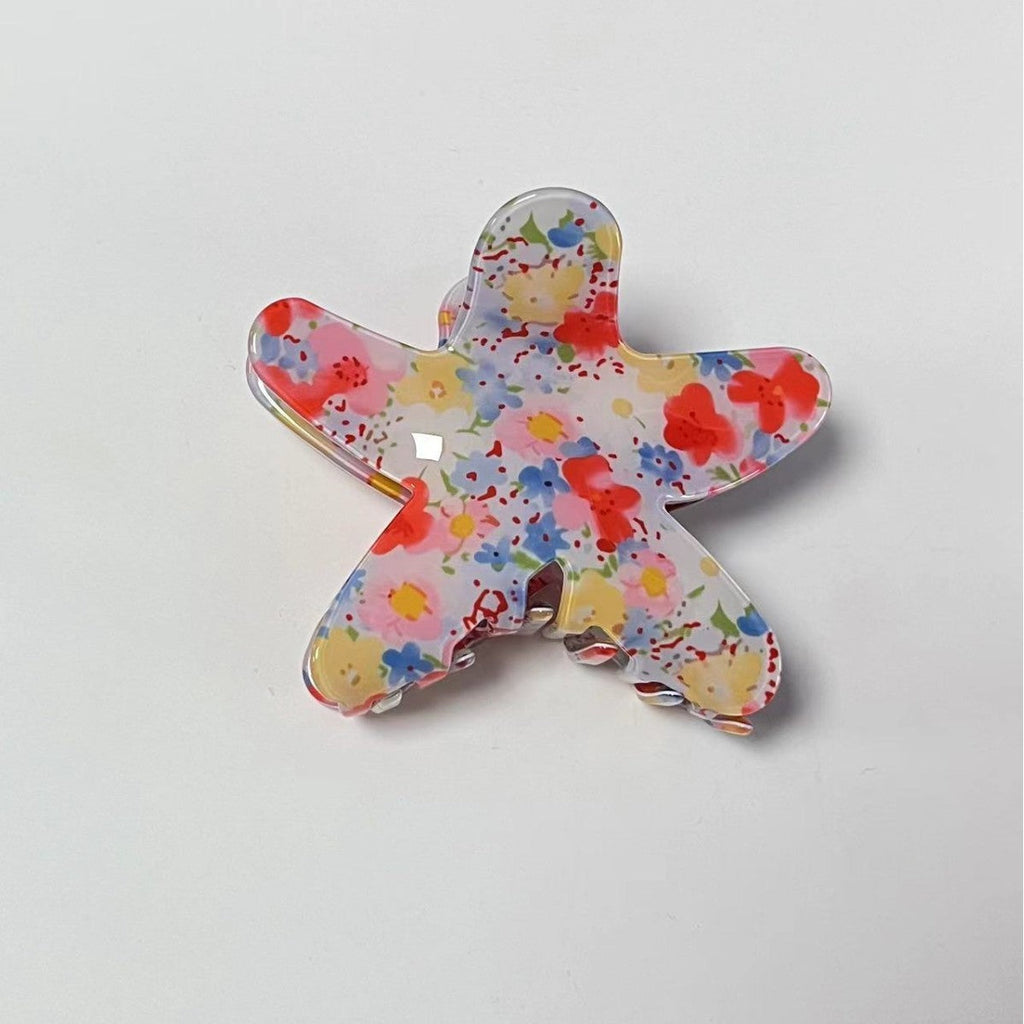 FLOWER FLORAL STARFISH HAIR CLAW CLIPS | 40H979