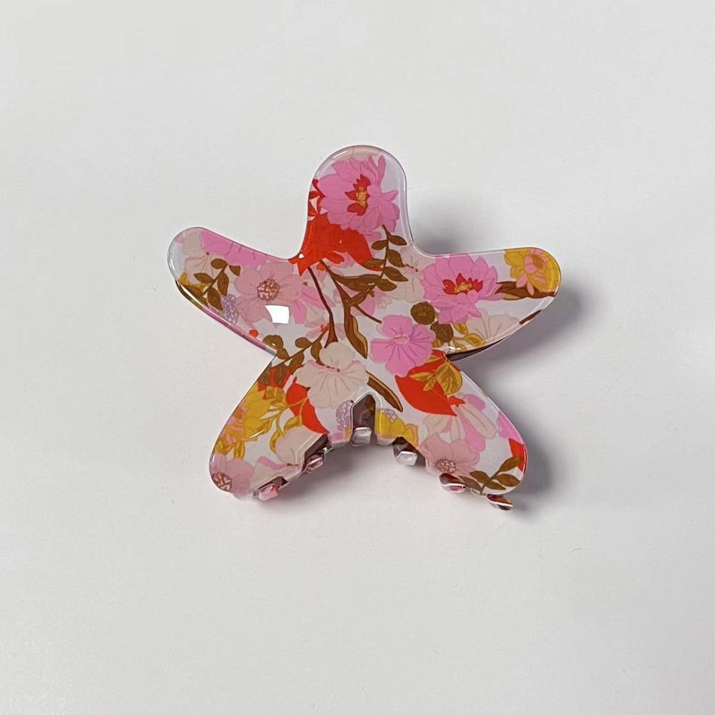 FLOWER FLORAL STARFISH HAIR CLAW CLIPS | 40H979