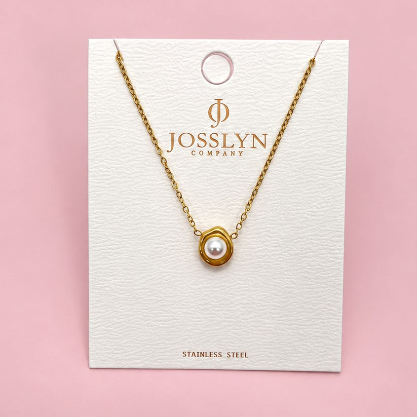 18K STAINLESS STEEL TARNISH FREE PEARL NECKLACE | 40NK9544