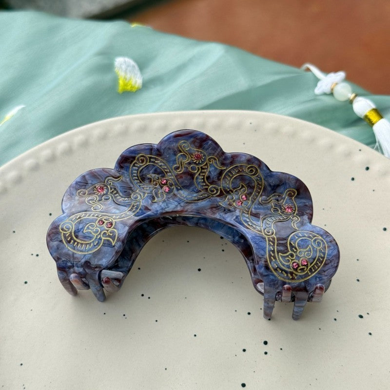 LARGE VINTAGE STYLE HALF MOON HAIR CLAW CLIPS | 40H984