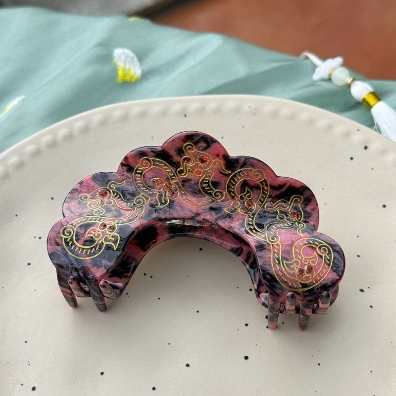 LARGE VINTAGE STYLE HALF MOON HAIR CLAW CLIPS | 40H984