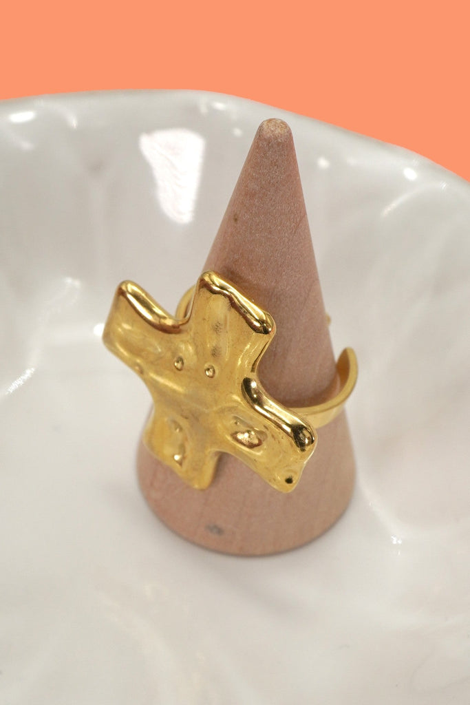 18K STAINLESS STEEL TARNISH FREE CROSS RINGS | 40R108