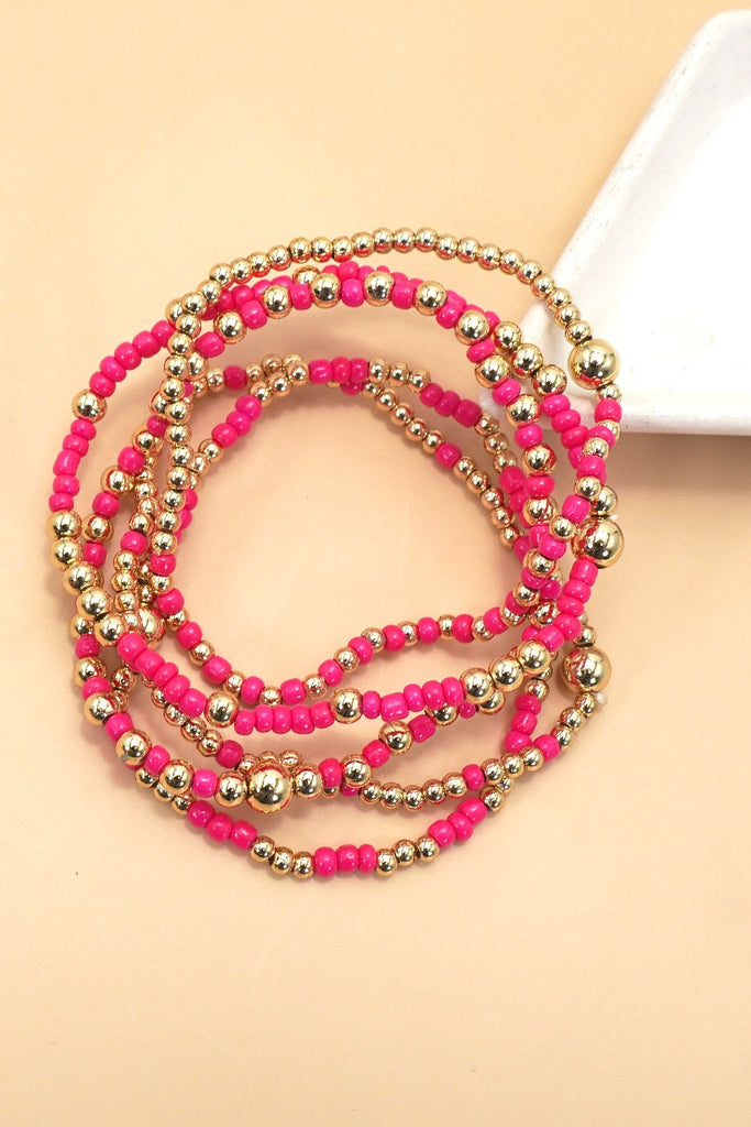 MULTI LAYER BALL CHAIN BEADED BRACELET | 40B5177