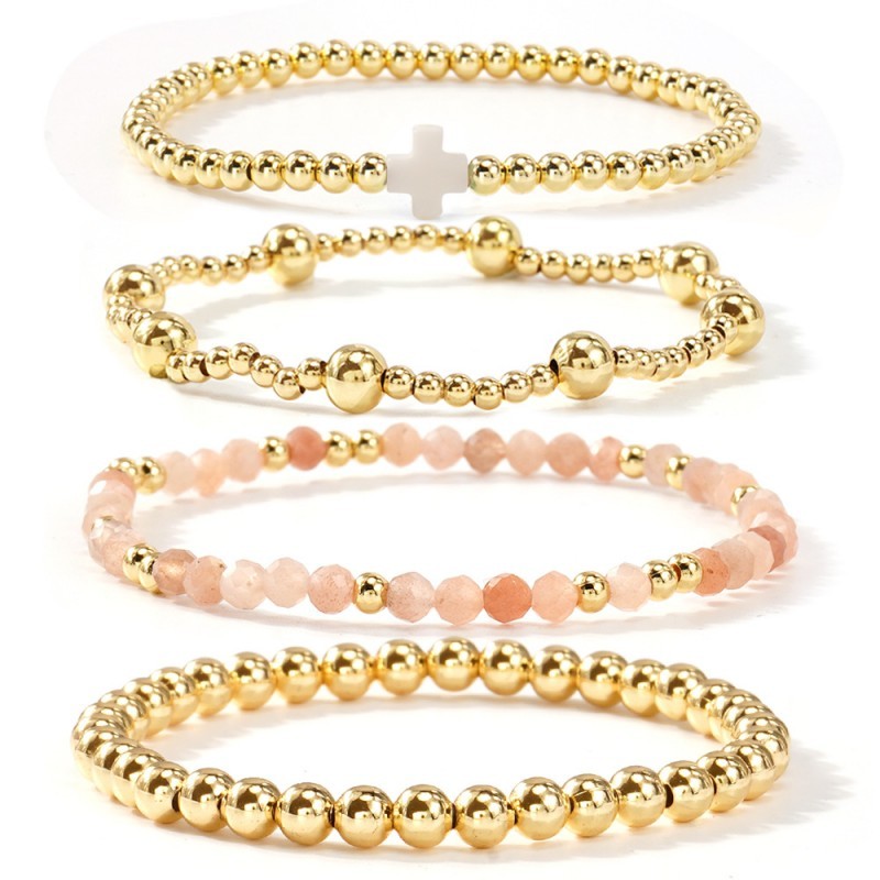 BOHO CROSS MULTI COLORFUL BEADED STRETCH BRACELET | 40B5180