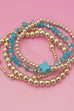 BOHO CROSS MULTI  COLORFUL BEADED STRETCH BRACELET | 40B5180