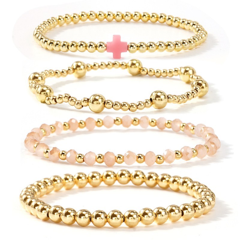 BOHO CROSS MULTI COLORFUL BEADED STRETCH BRACELET | 40B5180