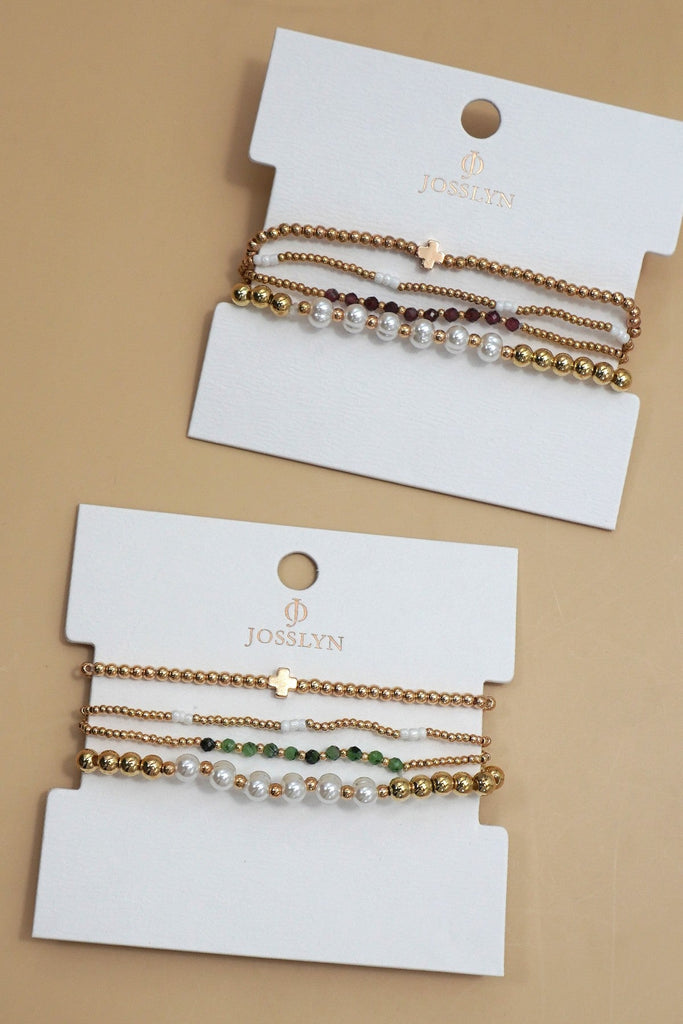 MULTI BALL PEARL CHAIN STRETCH BRACELET | 40B5183