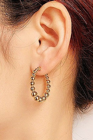 18K STAINLESS STEEL WATERPROOF TARNISH FREE HOOPS | 40E404