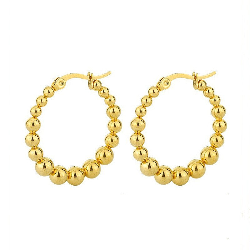 18K STAINLESS STEEL WATERPROOF TARNISH FREE HOOPS | 40E404