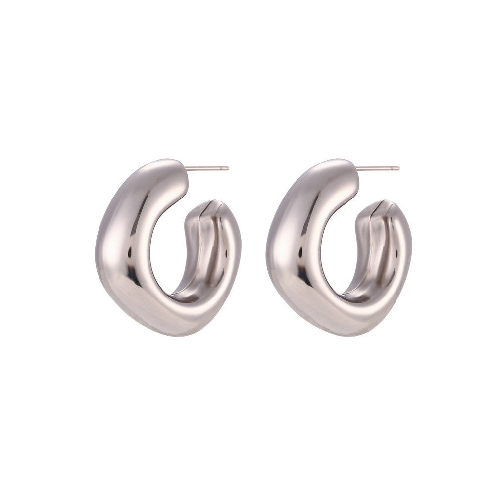 18K STAINLESS STEEL WATERPROOF TARNISH FREE HOOPS | 40E405