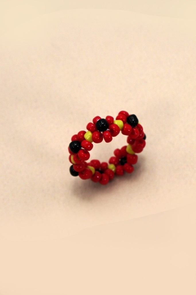 HANDMADE BEADED FLOWER STRETCH RINGS | 40R113