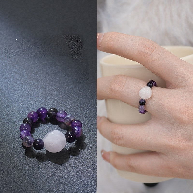 Earthy Natural Stone Beaded Rings | 40R114