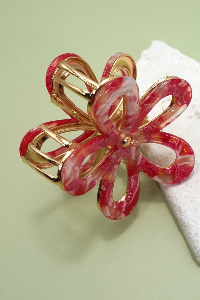 JUMBO PVC CASTING ROUND FLORAL HAIR CLAW CLIPS | 40H986