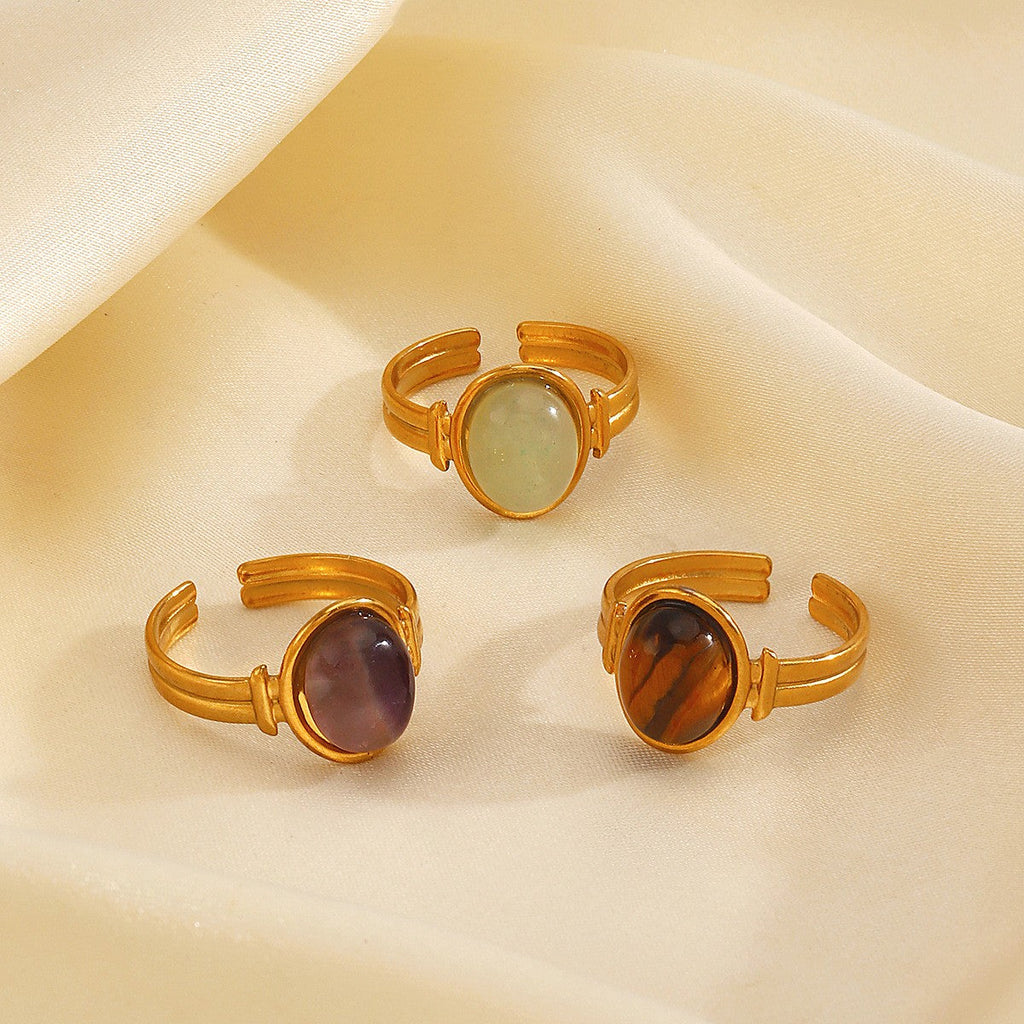 18K STAINLESS STEEL TARNISH FREE STONE RING | 40R121