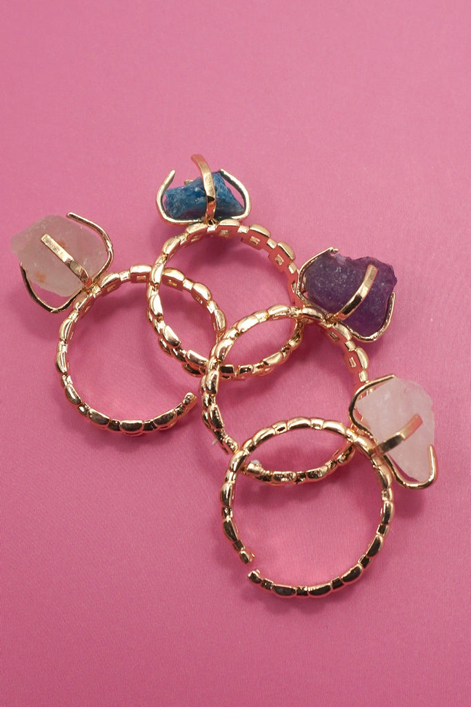 Earthy Natural Stone Gold Watch Band | 40R124