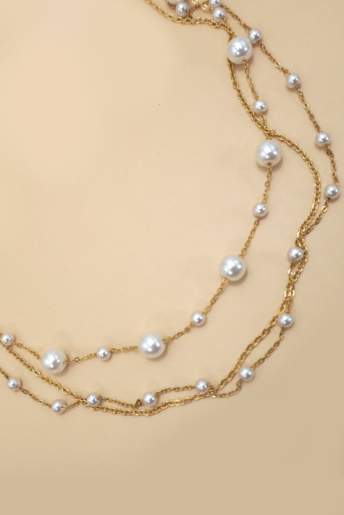 18K STAINLESS STEEL TARNISH FREE LAYERED NECKLACE | 40NK9551