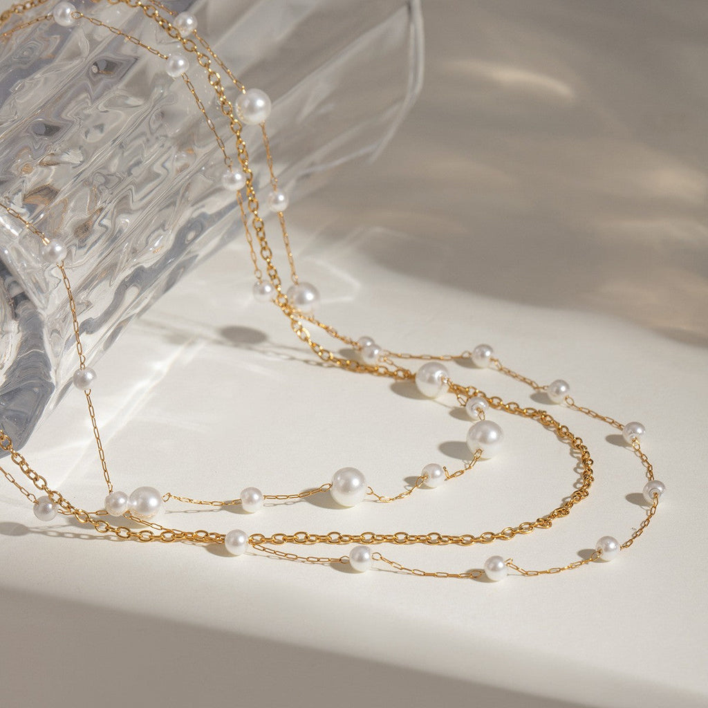 18K STAINLESS STEEL TARNISH FREE LAYERED NECKLACE | 40NK9551