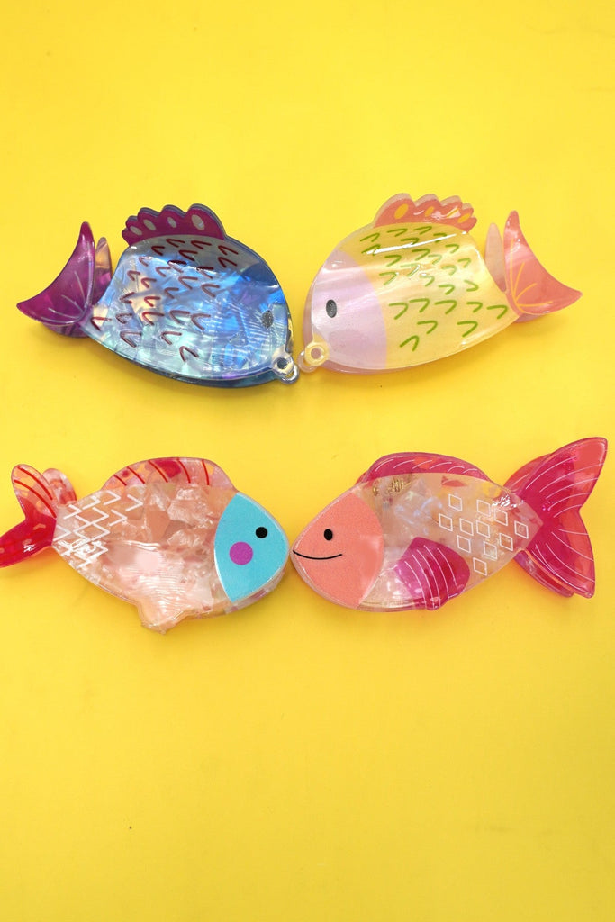 JUMBO VIBRANT OCEAN SEA FISH HAIR CLAW CLIPS | 40H987