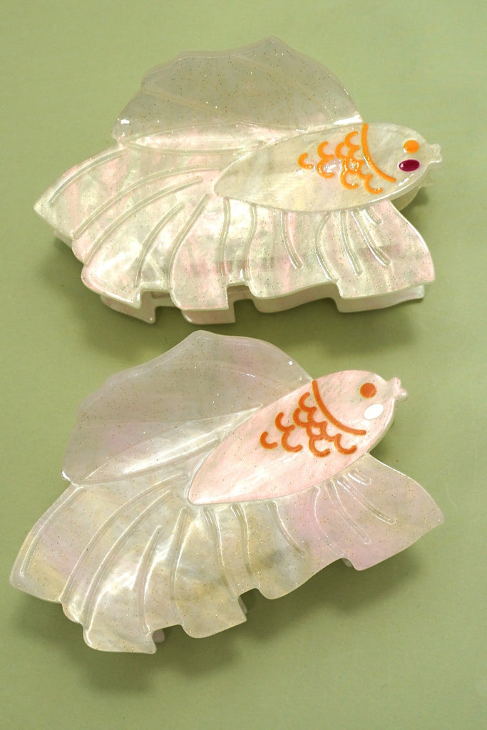 BEACH OCEAN PVC SEASHELL FISH HAIR CLAW CLIPS | 40H992