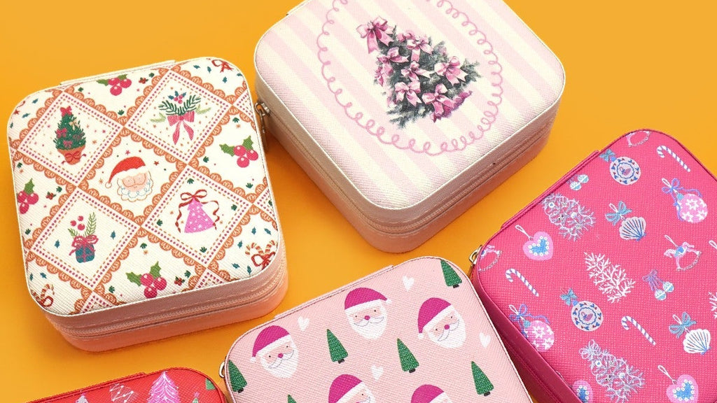 DESIGNED JEWELRY ORGANIZER TRAVEL BOX CASE | 40P566-CHRISTMA