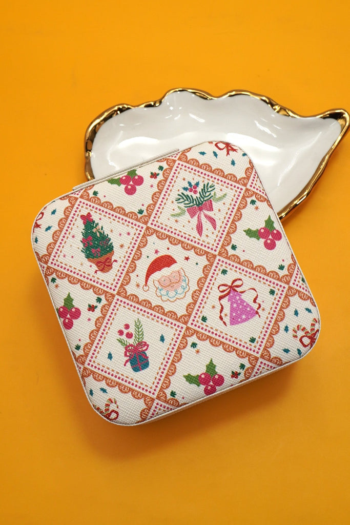 DESIGNED JEWELRY ORGANIZER TRAVEL BOX CASE | 40P566-CHRISTMA