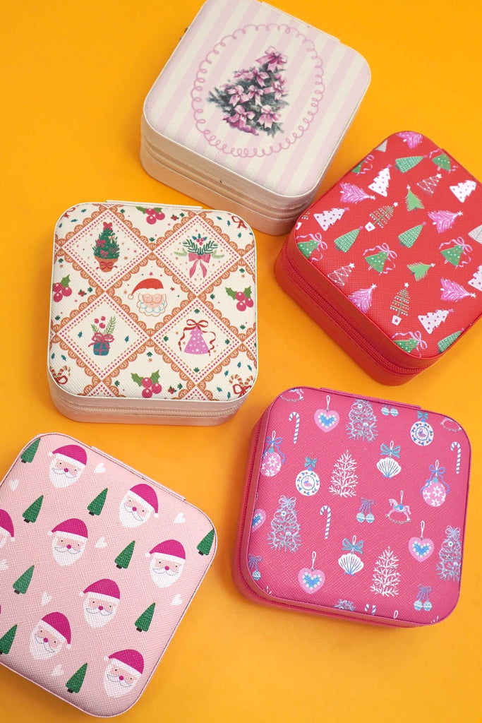 DESIGNED JEWELRY ORGANIZER TRAVEL BOX CASE | 40P566-CHRISTMA