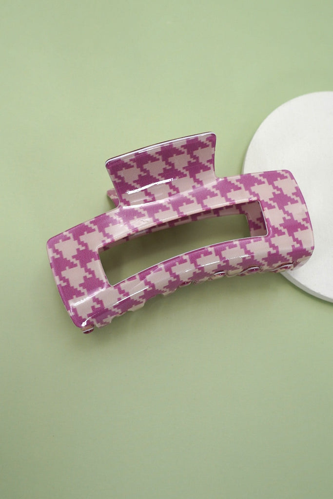 JUMBO MODERN CHECKER DESIGN HAIR CLAW CLIPS | 40H996