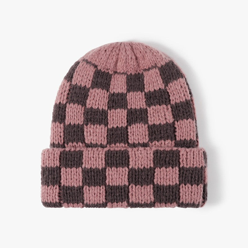 CHECKER SOFT PLUSH BEANIE HAT | 40BN917