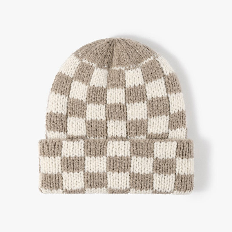 CHECKER SOFT PLUSH BEANIE HAT | 40BN917