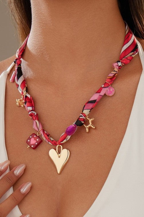 18K STAINLESS STEEL SCARF CHARM NECKLACE | 40NK9557